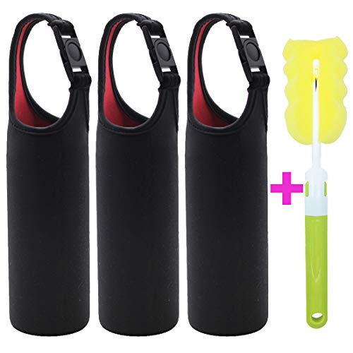 

3 Pack 16 Oz - 21 Oz Neoprene Water Bottle Sleeve 16.9oz Portable Bottle Cooler Cover Holder Strap For Outdoor