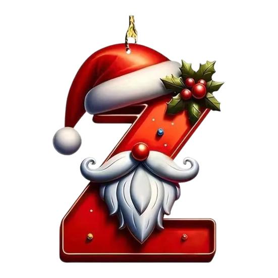 26 Letters Christmas Ornaments Personalized Santa Claus Monogram Initial Letter Xmas Tree Pendant for Tree DIY Craft Home Decor