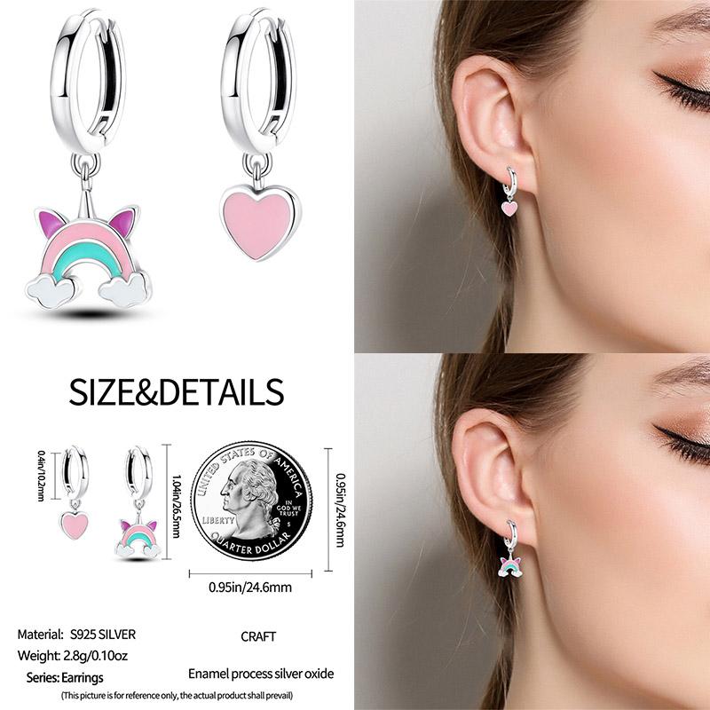 Luminous Shell Women Earrings Original 925 Sterling Silver Pave CZ Star Moon Hoop Earrings Engagement Wedding Jewelry