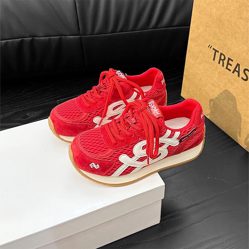 

Женские европейские ретро кроссовки Cortez 2025 в стиле колор-блок, повседневные, на толстой подошве, увеличивающие рост 36