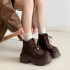 Yueyu retro small man heightened thick-soled Martin boots women's 2025 new summer skirt Maillard short boots