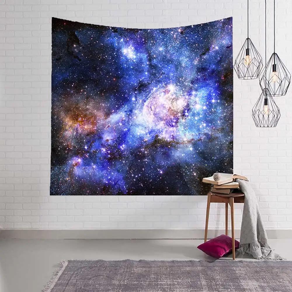 Galaxy Hanging Wall Tapestry Hippie Retro Home Decor Yoga Beach Towel Starry Sky Stars Blanket Table Cloth Scenery Decoration