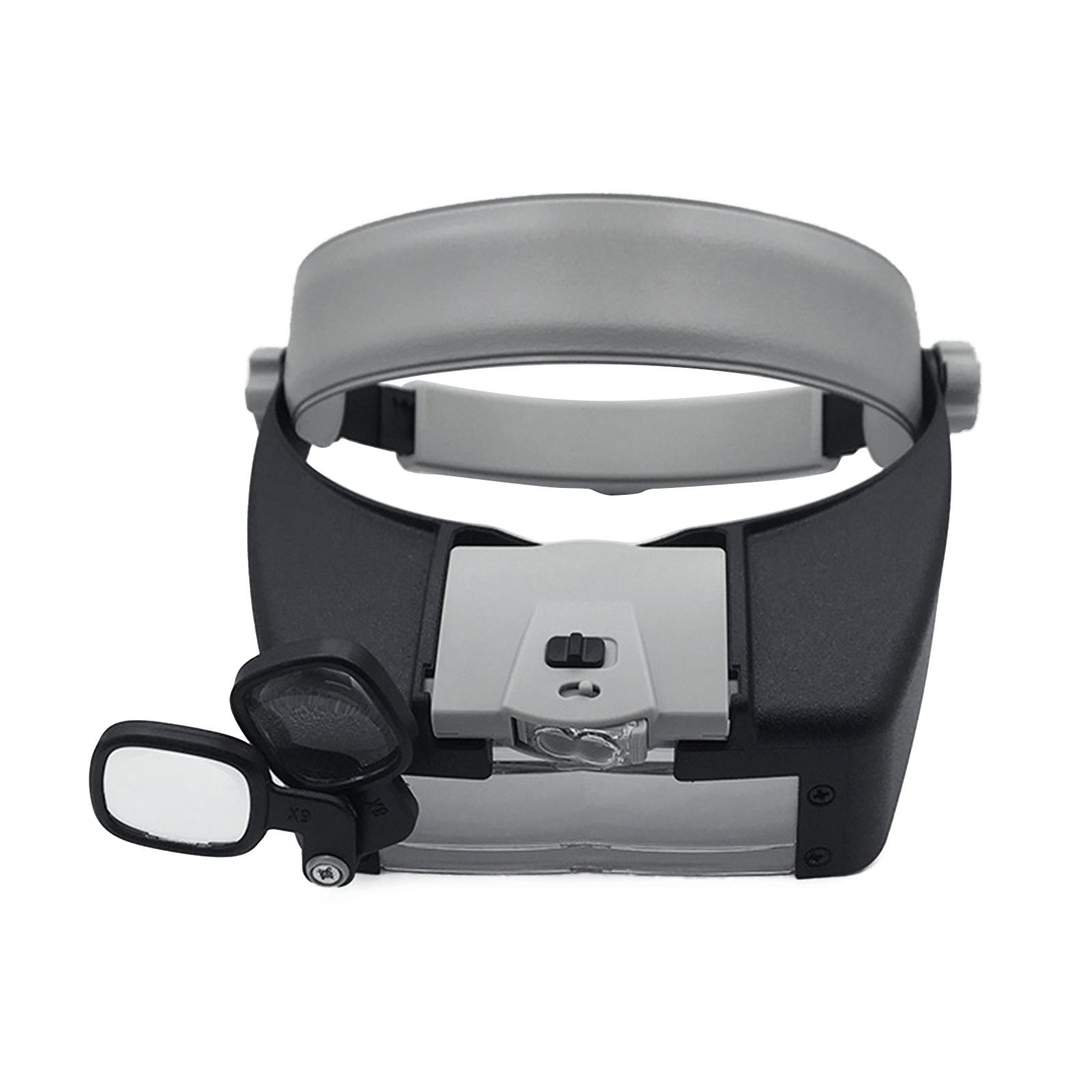 

Headband Magnifying Glass 2 LED Illuminated Handsfree Head Mount Magnifier for Close Work Sewing Crafts Reading Science