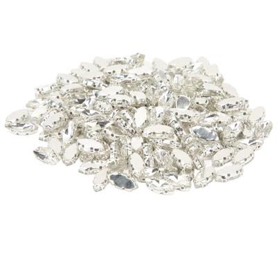 200 Stück Pferdeaugen Strass 7x15mm Glänzend Exquisit Pferdeauge Nähstrass für DIY Kleidung