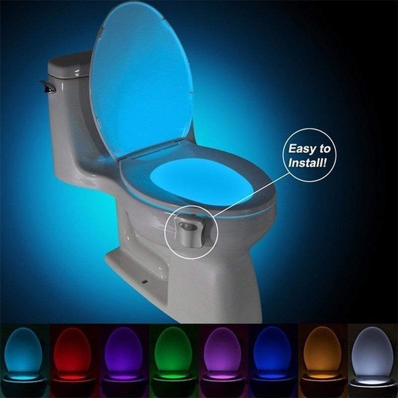 8/16 Colors Backlight for Toilet Bowl WC Toilet Seat Lights with Motion Sensor Smart Bathroom Toilet Night Light LED Toilet Light