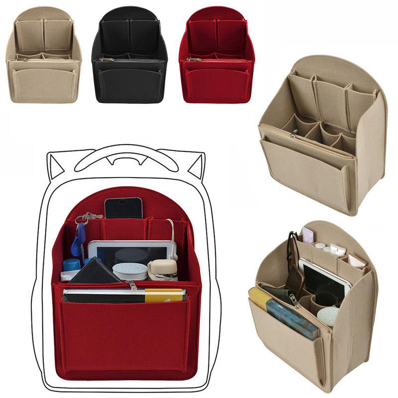 Multi-Pockets Backpack Insert Storage Felt Insert Bags Portable Travel Cosmetic Books Phone IPad Umbrella Wallet Liner Organizer
