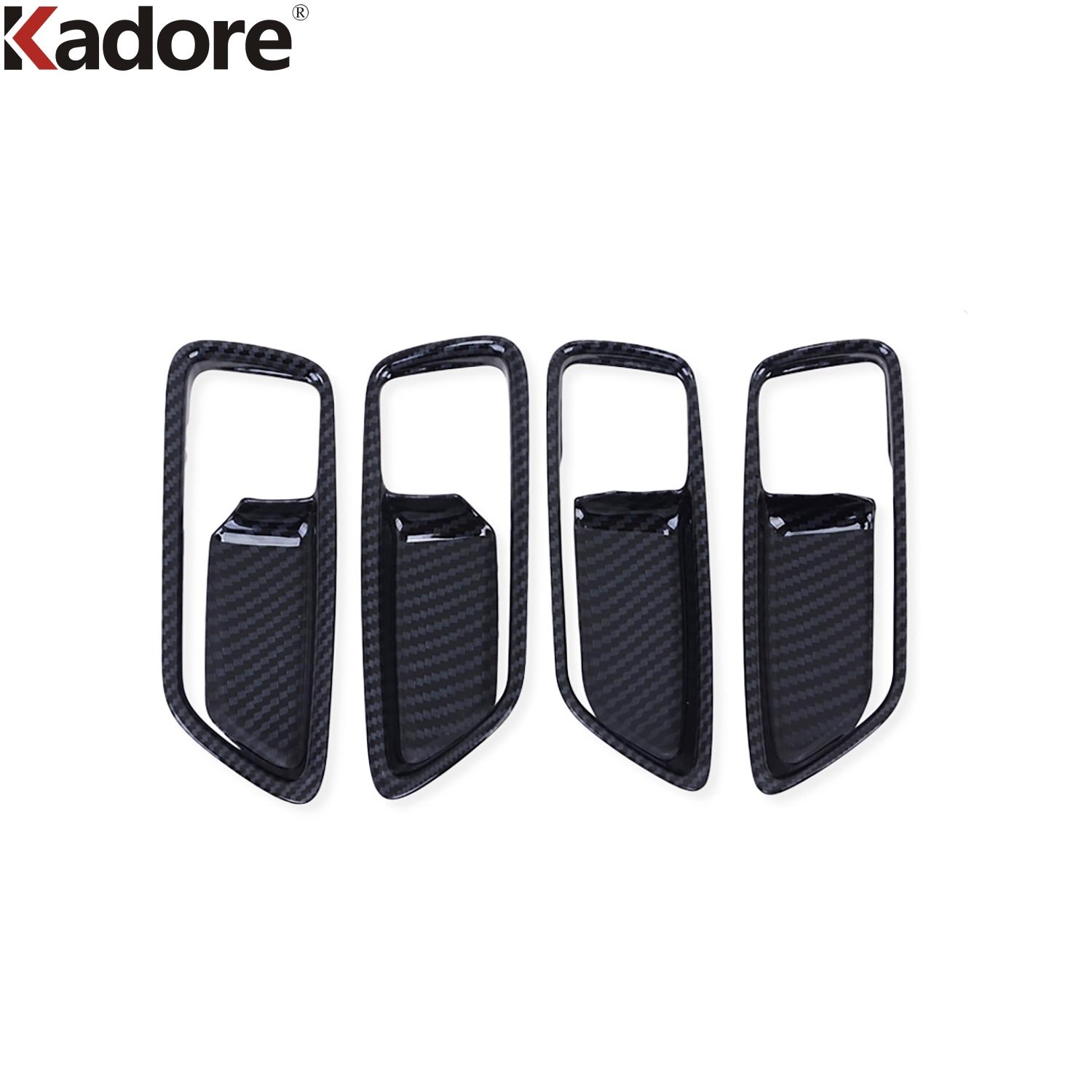 Car Inner Door Handle Bowl Cover Trim For Toyota Corolla Cross -2024 2025 Carbon Fiber Interior Door Panel Trims Accessories handle bowl cover