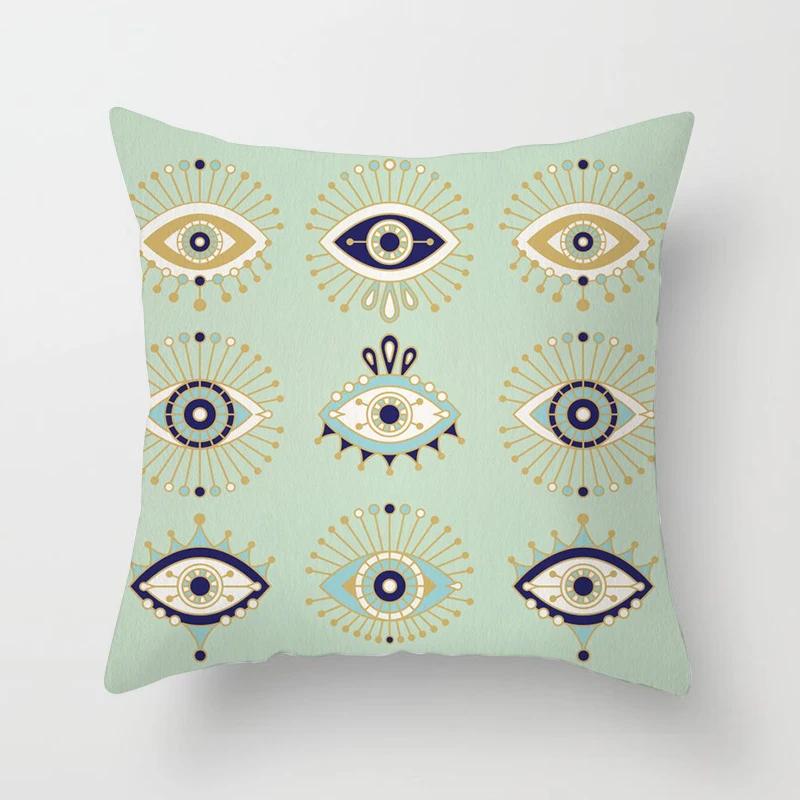 Mint Geometric Cushion Cover Polyester 45X45CM Pillowcase Home Decorative Throw Pillow Covers