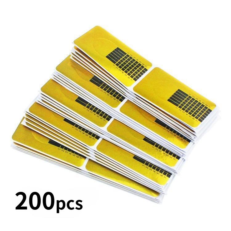 

Новые 200 шт. материалы для наращивания ногтей для французского фототерапевтического маникюра, золотой квадратный держатель для бумаги для пальцев, специальный инструмент для накладных ногтей