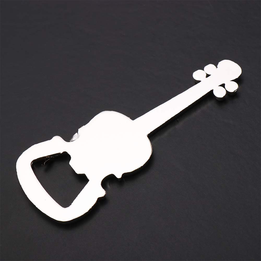 Cute Metal Silver Color Unique Gift Beer Opener Guitar Shaped Bottle Opener Zinc Zinc Zinc Alloy