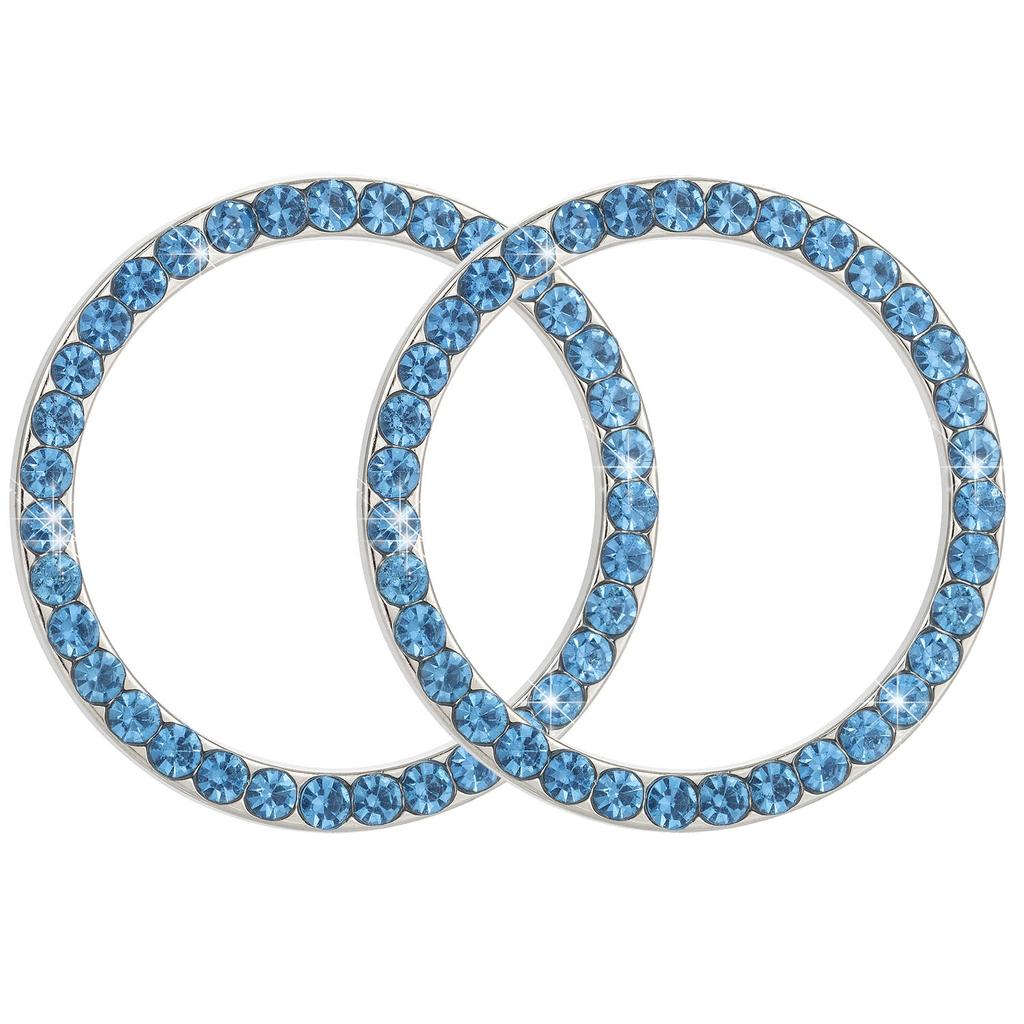 2/1Pcs Start Stop Push Button Engine Ignition Switch Protective Cover Bling Rhinestone Ring Circle Trim Car Interior Accessories