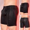 Pánské spodní prádlo z umělé kůže Středně vyvýšené 3D U-konvexní hadí leopardí potisk Šortky Kalhotky Strečové Skinny