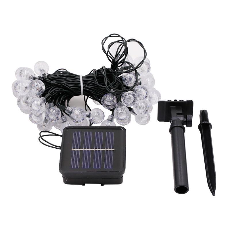 Enhanced Waterproof LED Solar Bubble Ball String Lights - Colorful Outdoor Decorative Lighting for Courtyard Atmosphere