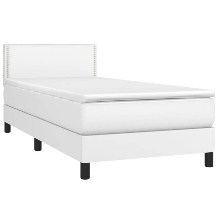 Maison Exclusive - Sommier à lattes de lit avec matelas et LED Blanc 100x200 cm