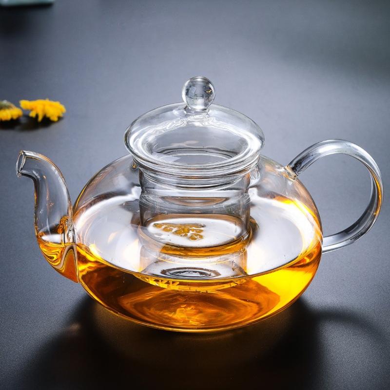 400/600/800/1000ML Transparent Glass Teapot Household Puer Tea Pot Tools Set Coffee And Tea Tableware Filterable Handle Kettle