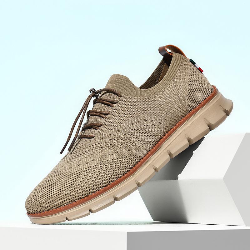 British Style Men'S Shoes Summer Breathable Sports Shoes Fly-Woven Mesh Shoes Men'S Normal Size 40-50