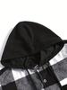 Men's Hooded Plaid Long Sleeve Thickened Cotton Shirt - Cold Resistant for Autumn/Winter 2025