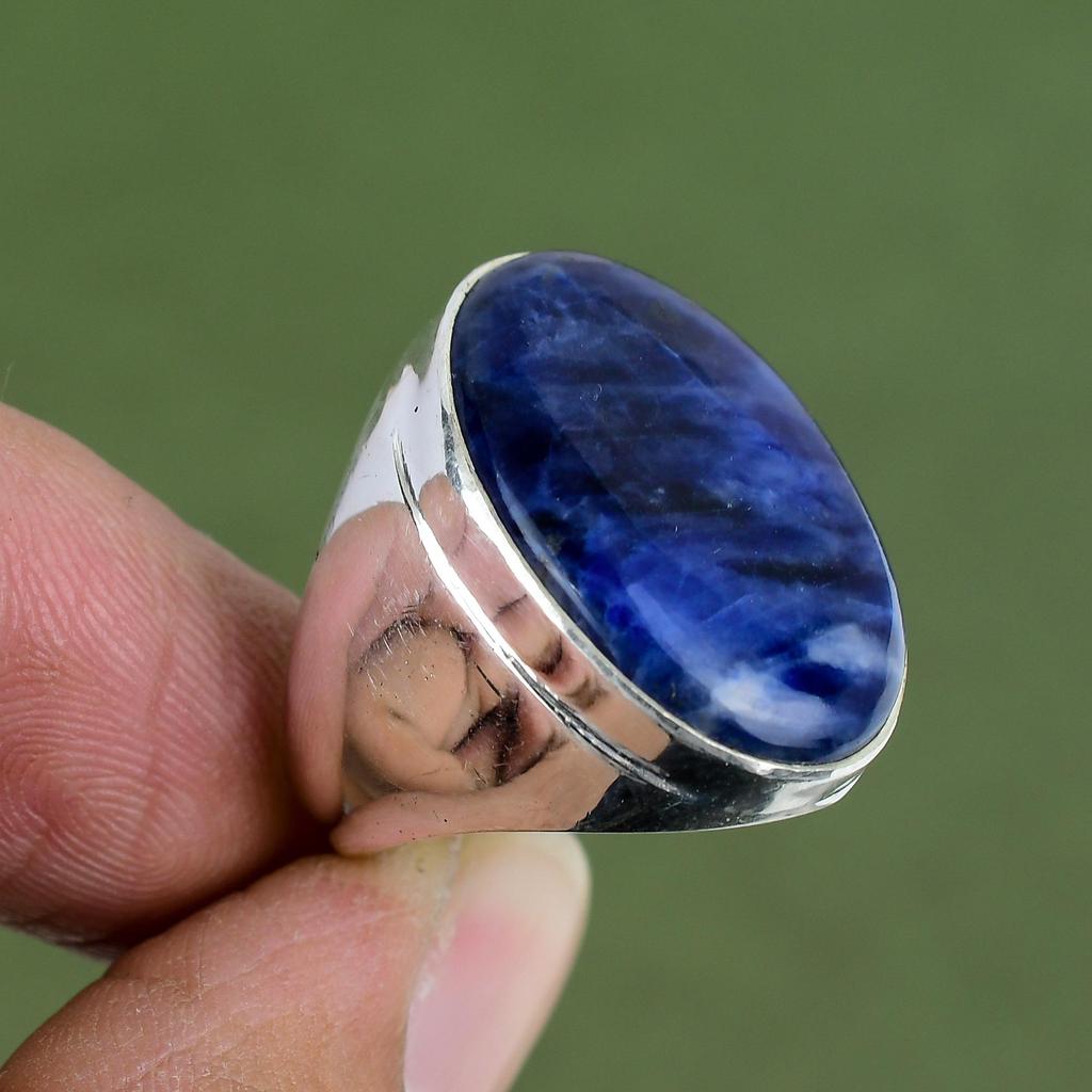 Sodalith Ring 925 Sterling Silber Ring Echter Edelstein Ring Handgefertigter Ring Sehr Hübscher Sodalith Schmuck Geschenke Für Ihn In Ringgröße Erhältlich