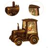 Christmas Lighted Tractor Warm Swirling Glitter with USB Cable Snowman Vintage Style Table