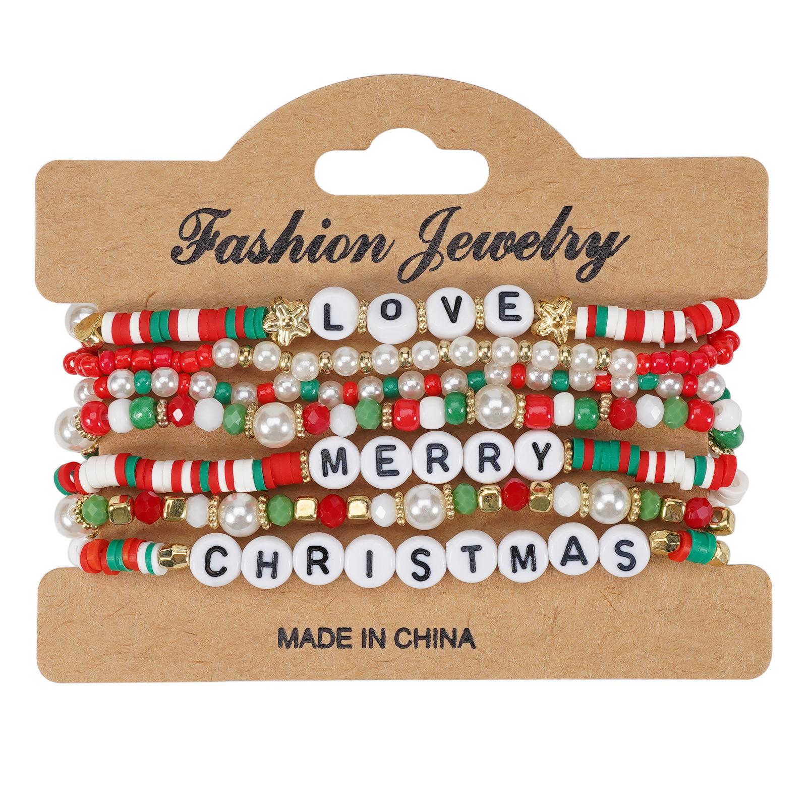 JYL TS Bracelet Bohemian  Set 6-piece Design Enhances Variety Style 7 грани розовый