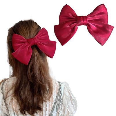 Shiny Big Ribbon Barrette, Red, Ribbon Clip, Lolita, Dreamy Cute, Gothic Lolita Hair Clip, Hairpin, Hair Accessory [Used]