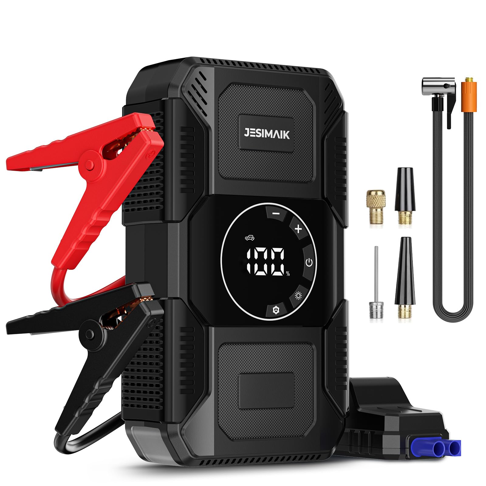 

JESIMAIK U30 Jump Starter with Air Pump, 15000mAh/55.5Wh, 1500A Peak Current, Long Lifespan, Smart Voltage Identification, Car Emergency Starter, 160P