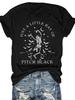 Fashion Letter Anime Print Women's Round Neck Pure T-Shirt Simple Design Comfortable Breathable Vers