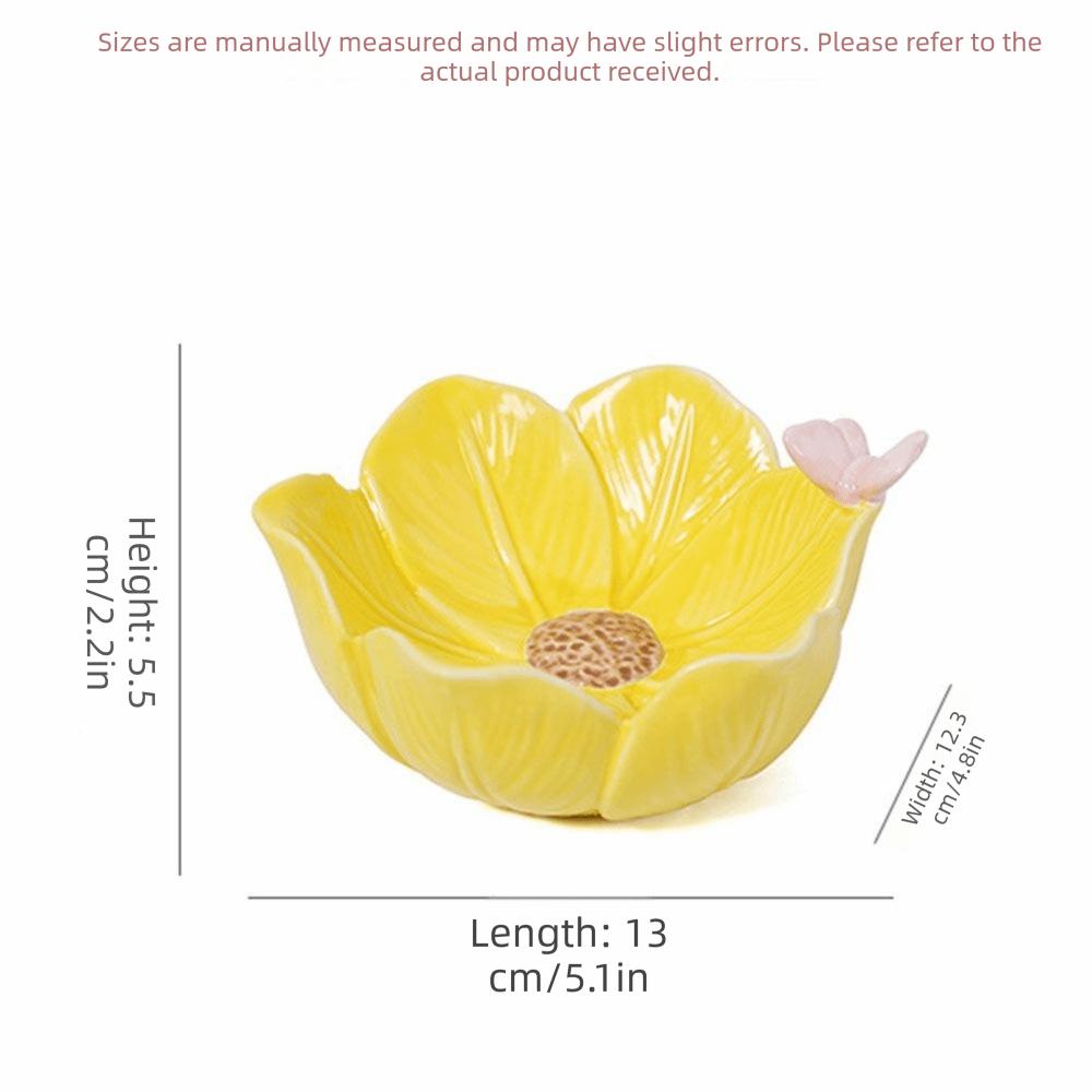 Solid Flower Jewelry Tray Petal Design Trinket Tray Luxury Small Trinket Dish Office Desk