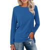 Women's Fashion Casual Long Sleeve Round Neck Pullover Top Blouse