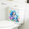 Self-adhesive Toilet Decoration Sticker, Traceless Tear-Off Design Waterproof PVC Decal, Self-Adhesive Ocean Sticker Mermaid Pattern Bathroom