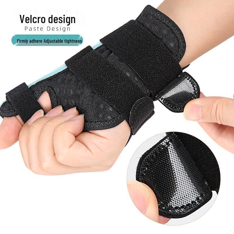 Breathable Double Thumb Support Brace with Magic Tape Compression