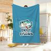 Cartoon F-Freshwater Game Fish Fishing Throw Lightweight 240G Flannel Blanket Soft Skin-Friendly For Summer Cooling