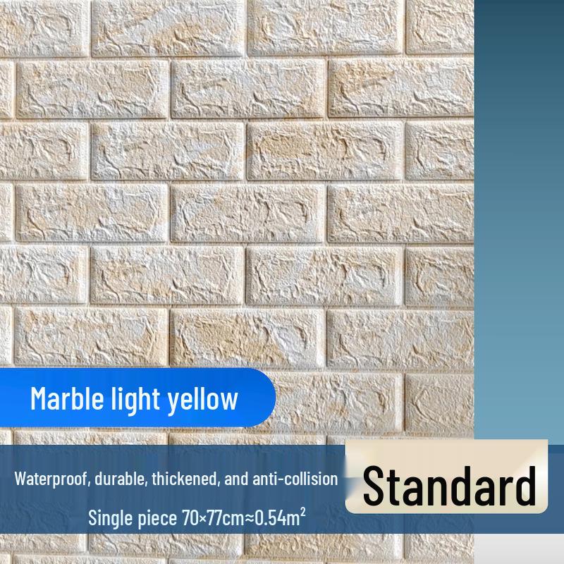 3D Brick Pattern Self-Adhesive Wallpaper: Waterproof, Moisture-Proof Decorative Sticker for Commercial & Antique Restaurant Wainscoting.
