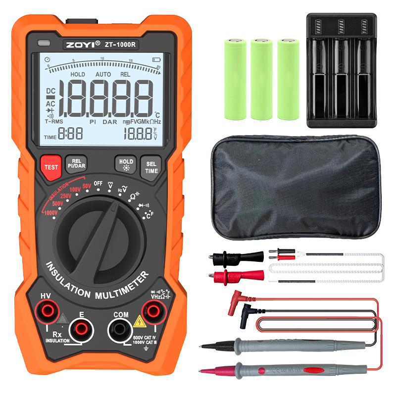 ZOYI High Precision Megohmmeter Multimeter 2-in-1 1000R Insulation Tester Electrician 1000V for New Energy Electrical