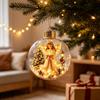 Winter Wonderland Decorations Lighted Clear Christmas Ball Ornaments, Cute Santa Claus/Tree/Snowman/Angel Figure Inside Warm Light Holiday