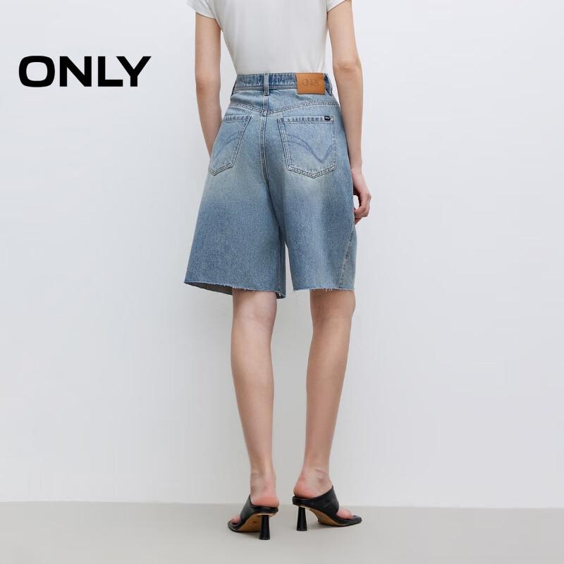 ONLY Women's 2025 Spring Retro High-Waist Denim Bermuda Shorts