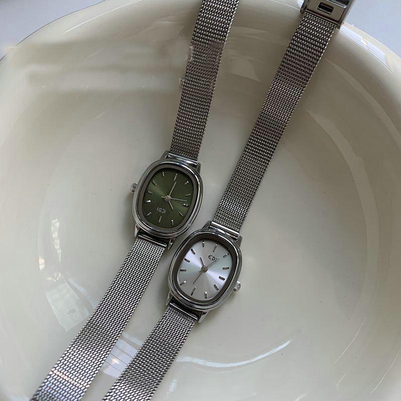 Oval Retro Mesh Belt Watch Women'S Light Luxury Niche Waterproof Watch Female Student Literature And Art