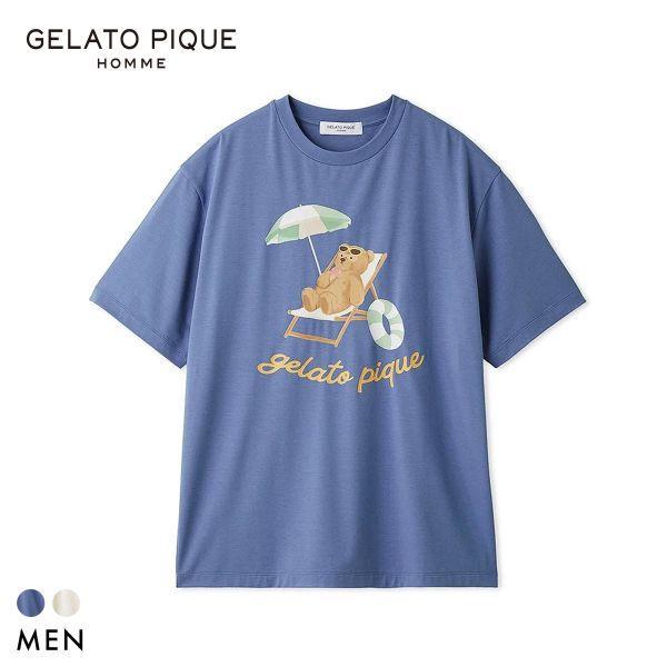 Gelato Pique Homme Men s Cool Touch Summer Bear One Point T-Shirt Gelato Pique Pajamas GELATO PIQUE HOMME