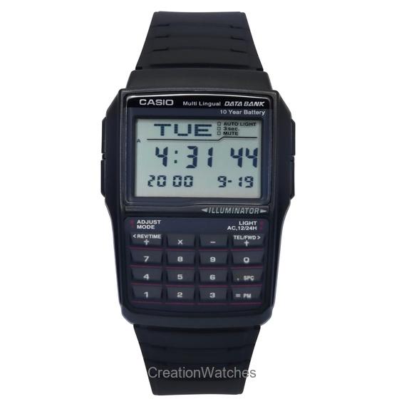 Восстановленные цифровые часы Casio Data Bank с 5 будильниками, многоязычные, DBC-32-1ADF DBC-32-1A, мужские