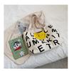 Women's Large Capacity Smiley Face Canvas Tote - Fashionable Single Shoulder Shopping Bag