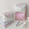 Korean Style Star Pattern Makeup Brush Bag Large Capacity Pencil Case for Students  Aesthetic Cosmetic Organizer Travel Pouch