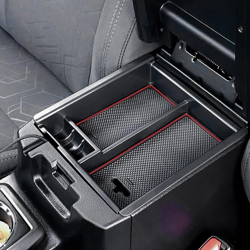 JDMCAR Center Console Organizer Tray Compatible With Toyota Tacoma Accessories 2016- , Armrest Ert Container ABS Material Secondary Storage Box