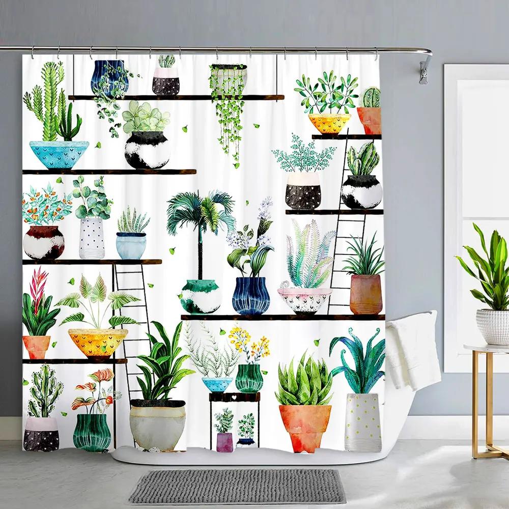 Spring Floral Hummingbird Shower Curtain for Bathroom Watercolor Flower Bird Modern Decor Machine Shower Curtains Bathroom Decor