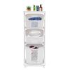 White 3 Tier Plastic Laundry Sorter Cart For Bathroom Bedroom Tall Storage Organizer Unit With Detachable Hollow Baskets Wheels