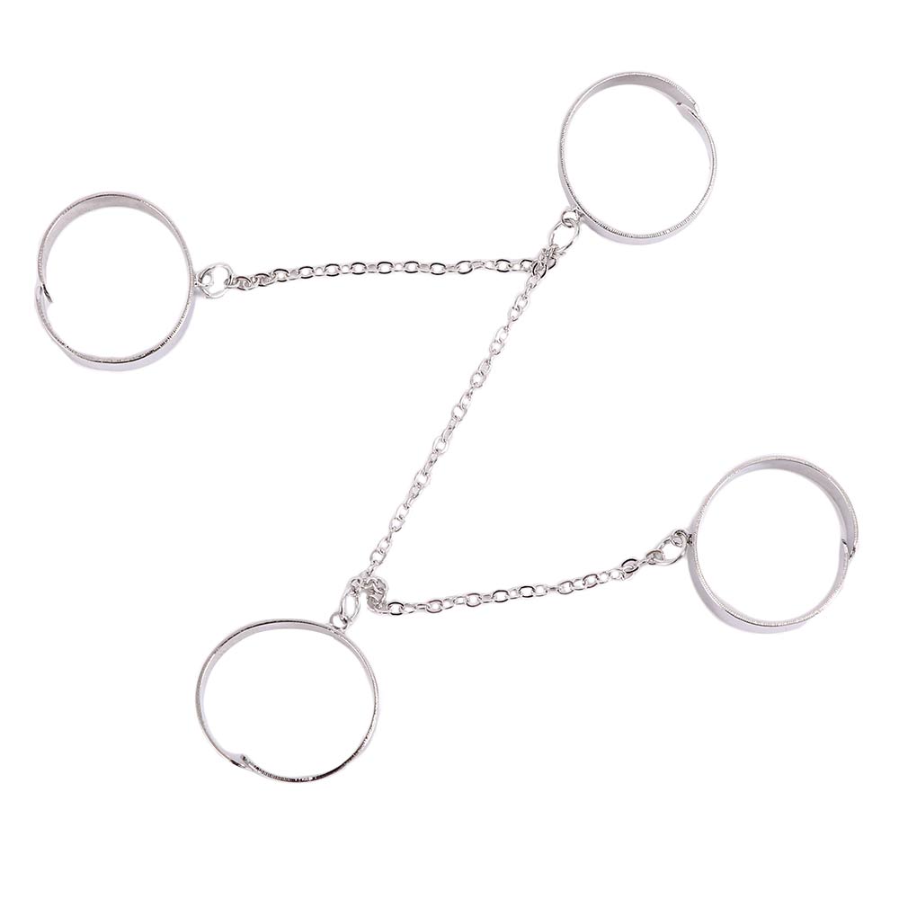 Personality Punk Rotate Multi-layer Chain Four Fingers Fashion Accessories Opening Ring Party Jewelry Finger Ring