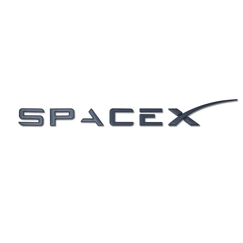 3D ABS Chrome Red Black Logo Space X Emblem Letters Car Trunk Badge Decal Space X Sticker Accessories