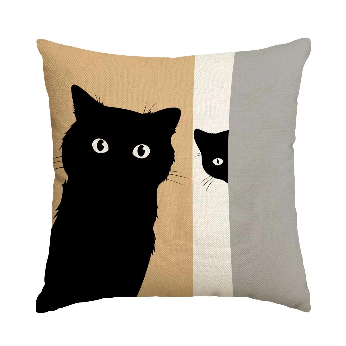 Милая Мультяшная Наволочка с Котом, Абстрактный Узор, Маленький Подарок для Друзей и Семьи, Подарок 18x18Inch