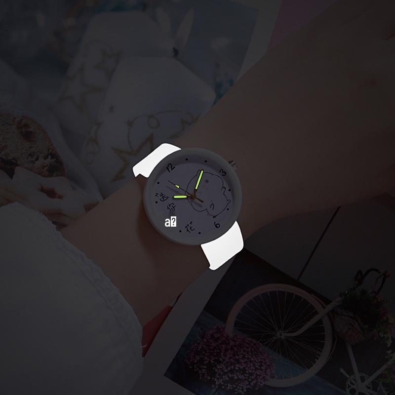 

Харадзюку Трендовые женские светящиеся силиконовые кварцевые часы в корейском стиле - Повседневный, модный студенческий дизайн белый