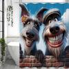 Lustiger Hunde-Smile Duschvorhang, Dekorativer Duschvorhang für Badezimmer, Wasserdichter Duschvorhang mit Haken