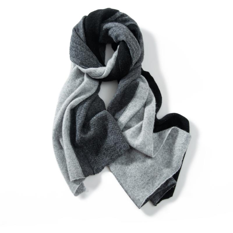 

MERRILAMB Winter Cashmere Shawl for Women Fashion Knitted Patchwork Design Jacquard Twisted Striped Pattern Soft Warm Scarf Wrap One Size